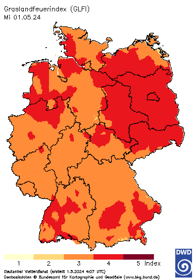 Graslandfeuerindex © Deutscher Wetterdienst, Offenbach